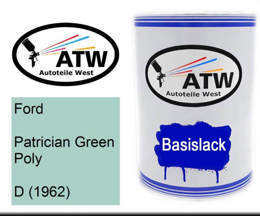 Ford, Patrician Green Poly, D (1962): 500ml Lackdose, von ATW Autoteile West.